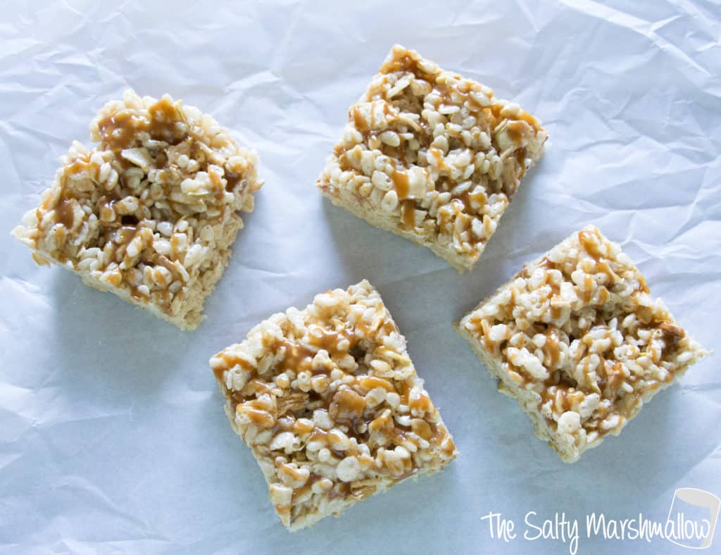 caramel apple rice krispie treats