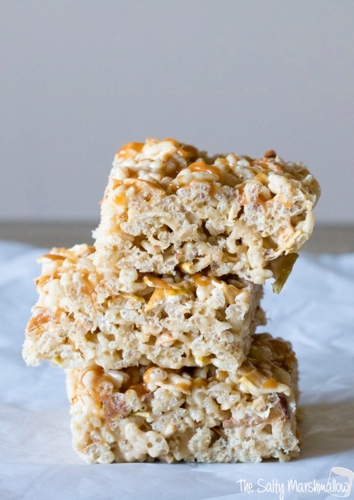 caramel apple rice krispie treats