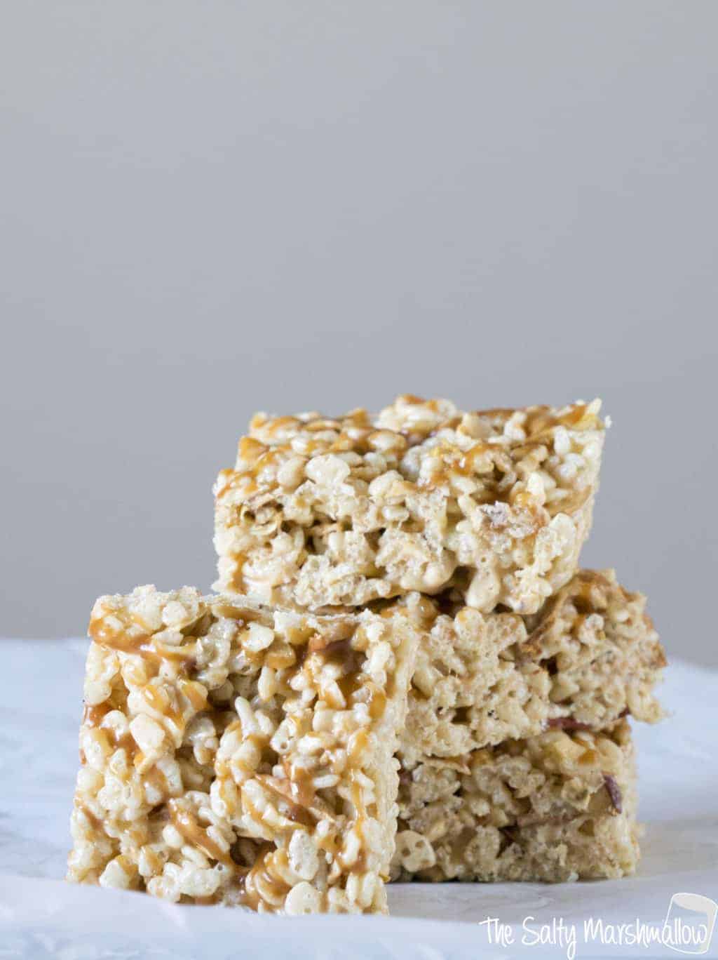 Salted Caramel Apple Krispy Treats