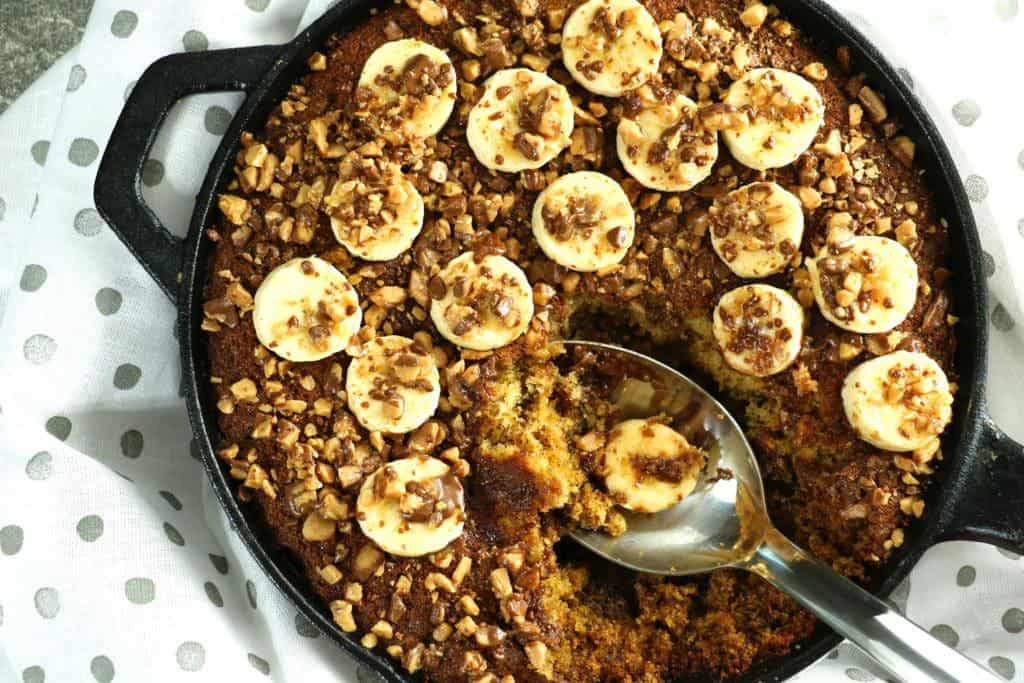 Banana Toffee Skillet Cake