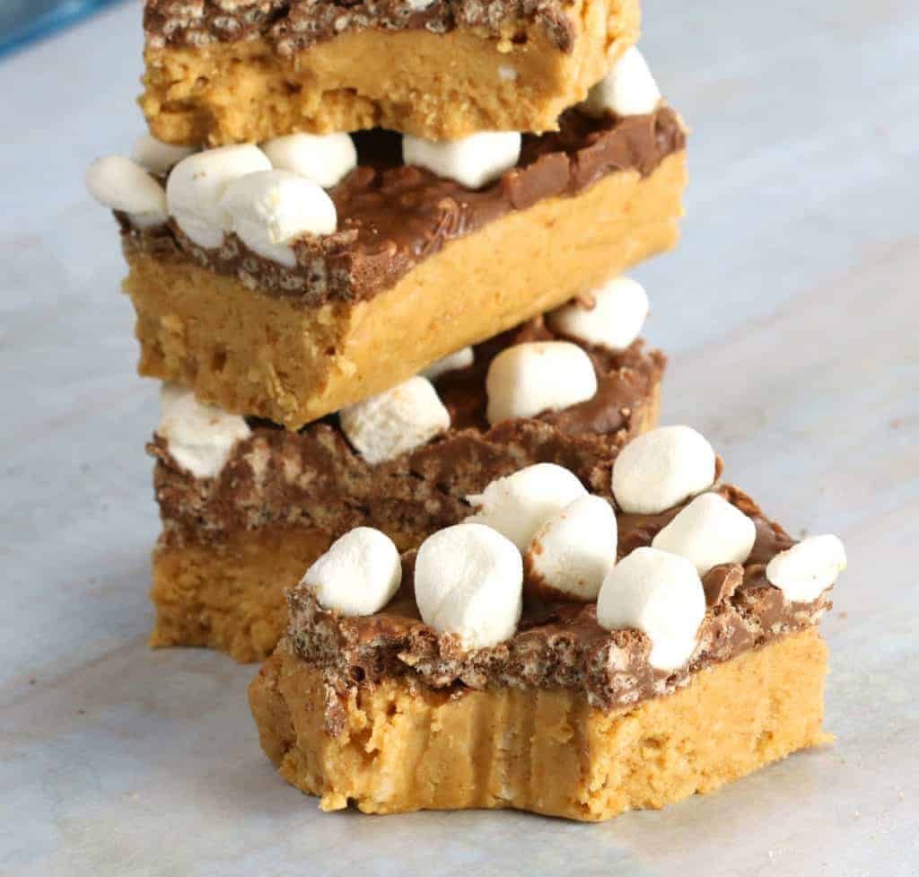 Peanut Butter Crunch Marshmallow Bars The Salty Marshmallow
