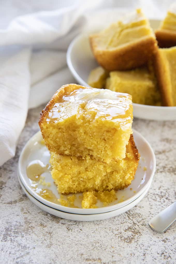 finished cornbread recipe on plate