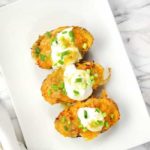 twice baked potatoes with salsa verde and chicken