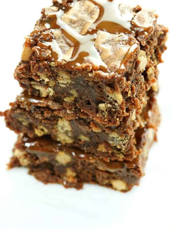 fudgy brownies with sea salt caramel chips