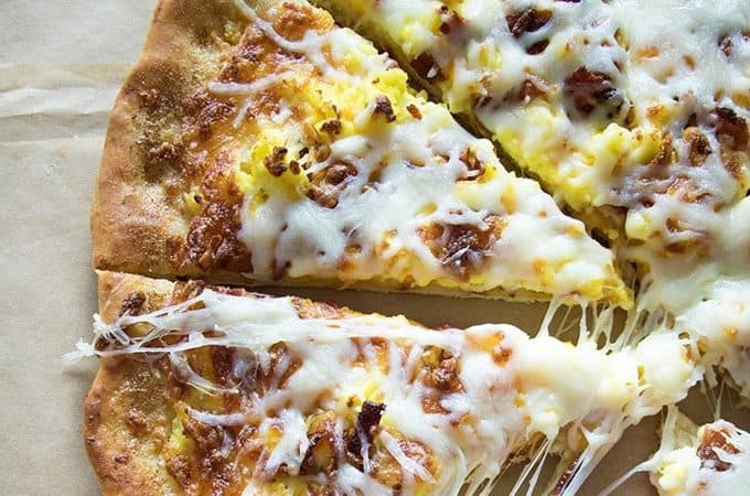 Breakfast Pizza with Easy Miracle Pizza Dough - The Salty Marshmallow