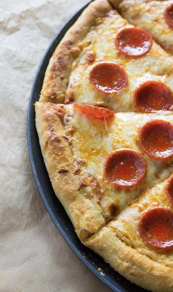 pizza dough recipe on pizza pan