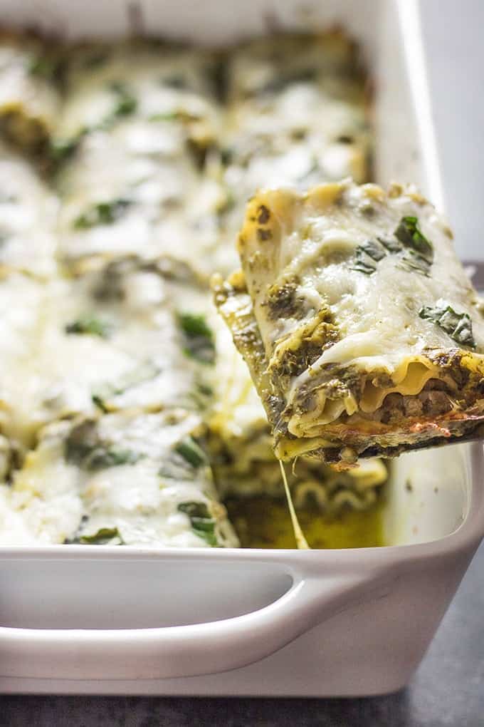 Sausage Pesto Lasagna Rolls - The Salty Marshmallow