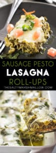 easy lasagna roll ups with sausage and pesto