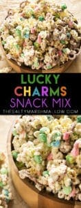 Pinterest snack mix with lucky charms and white chocolate