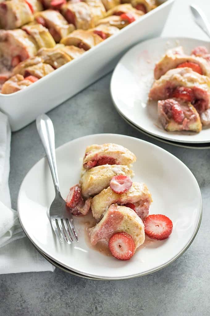 overnight french toast with strawberries and cream cheese