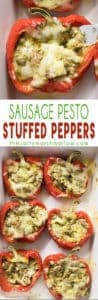 Sausage pesto stuffed peppers
