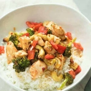 sheet pan cashew chicken