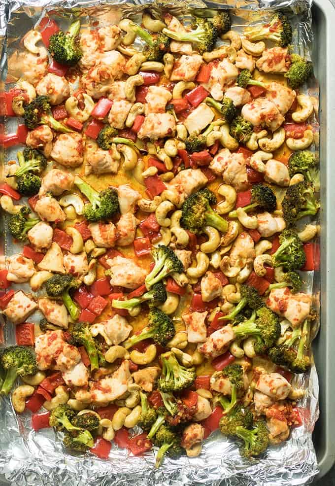 Quick and Easy Sheet Pan Cashew Chicken