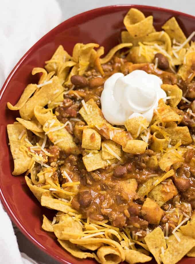 Crockpot Chili Frito Pie The Salty Marshmallow