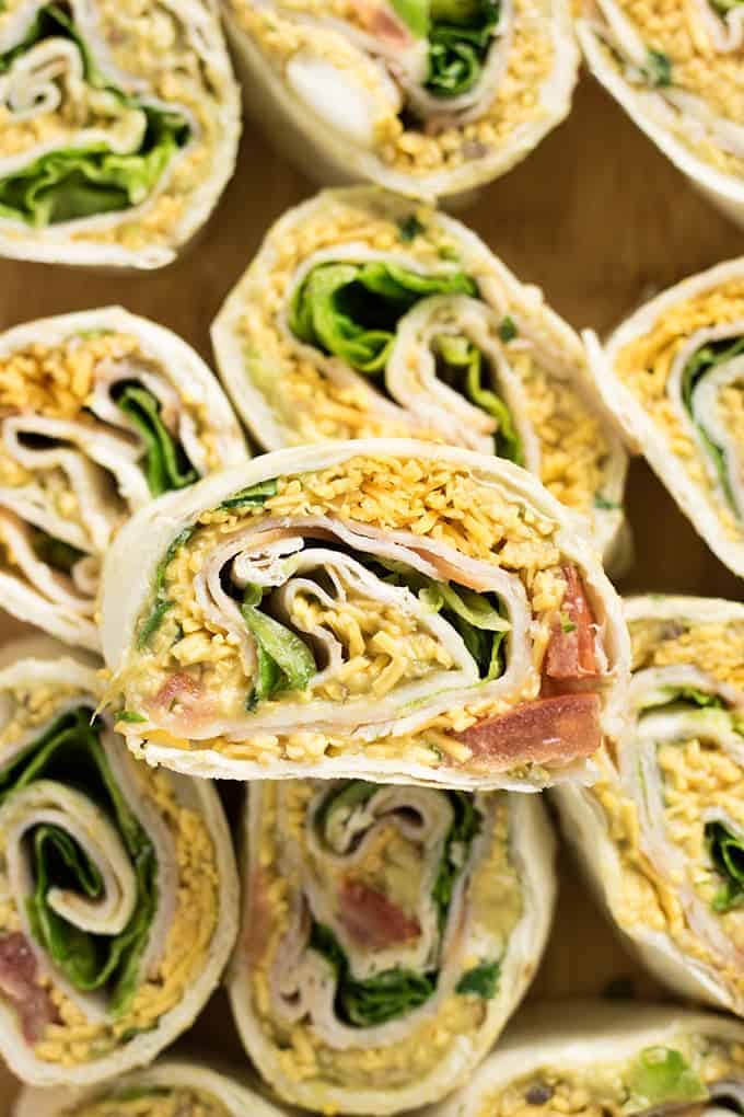 turkey guacamole pinwheels