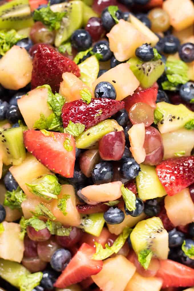 fruit salad with mint