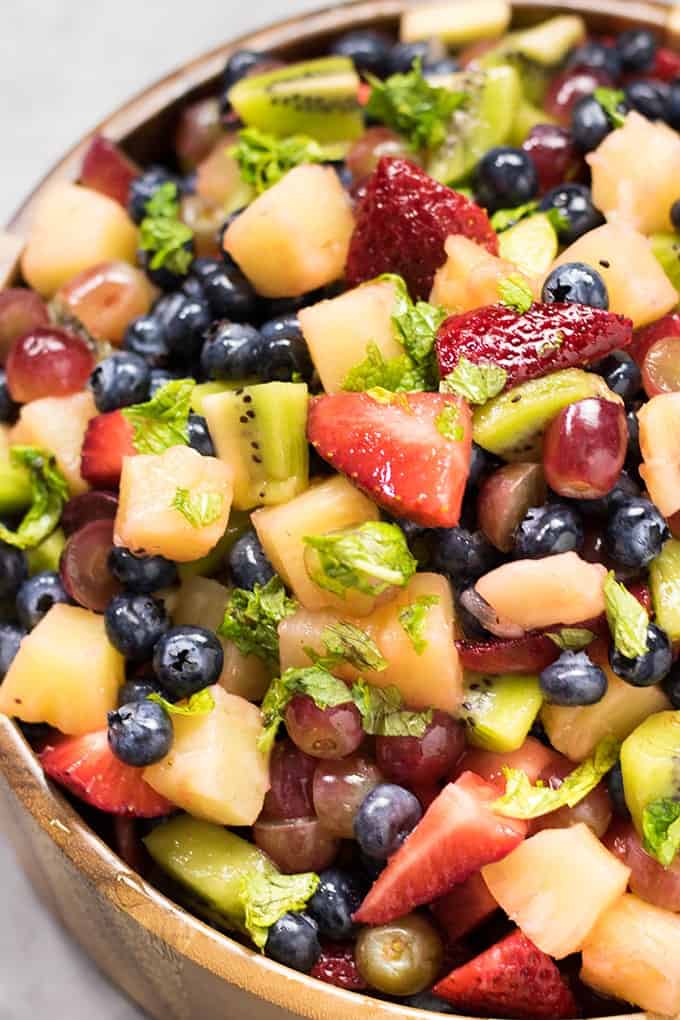 fruit salad with mint