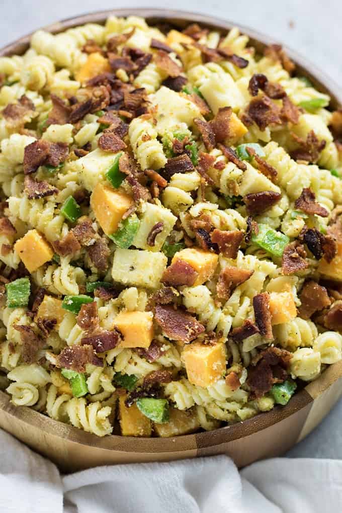 pasta salad with ranch and bacon