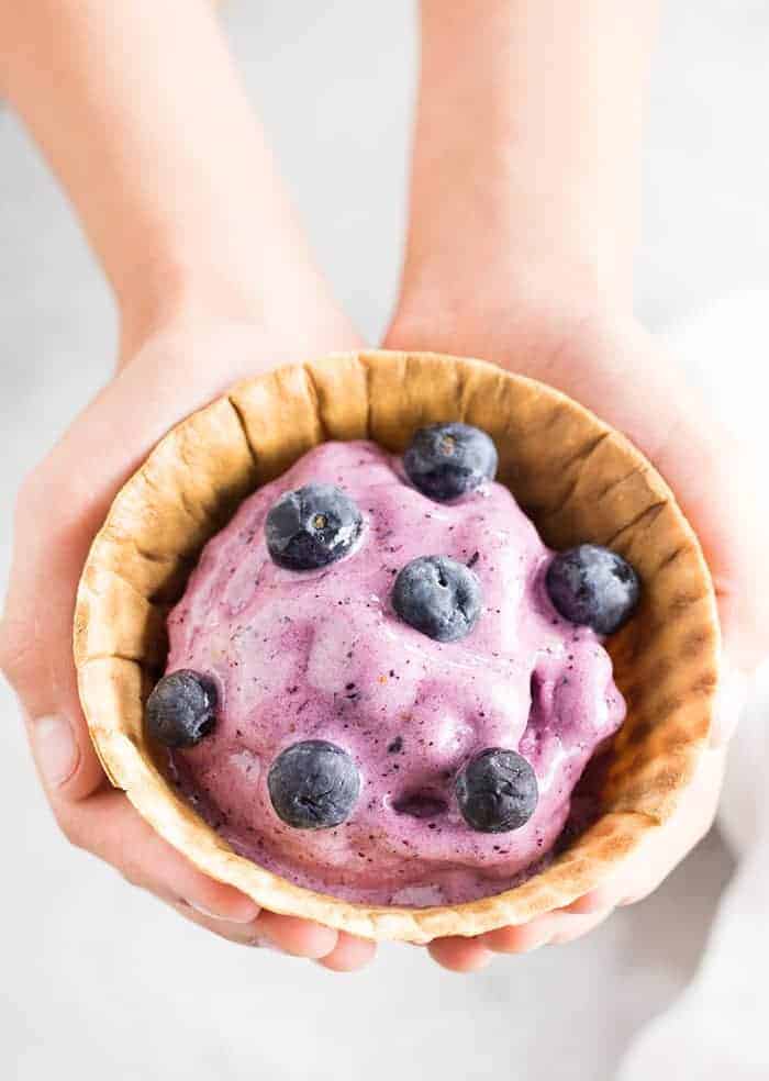 Healthy Blueberry Blender Ice Cream The Salty Marshmallow