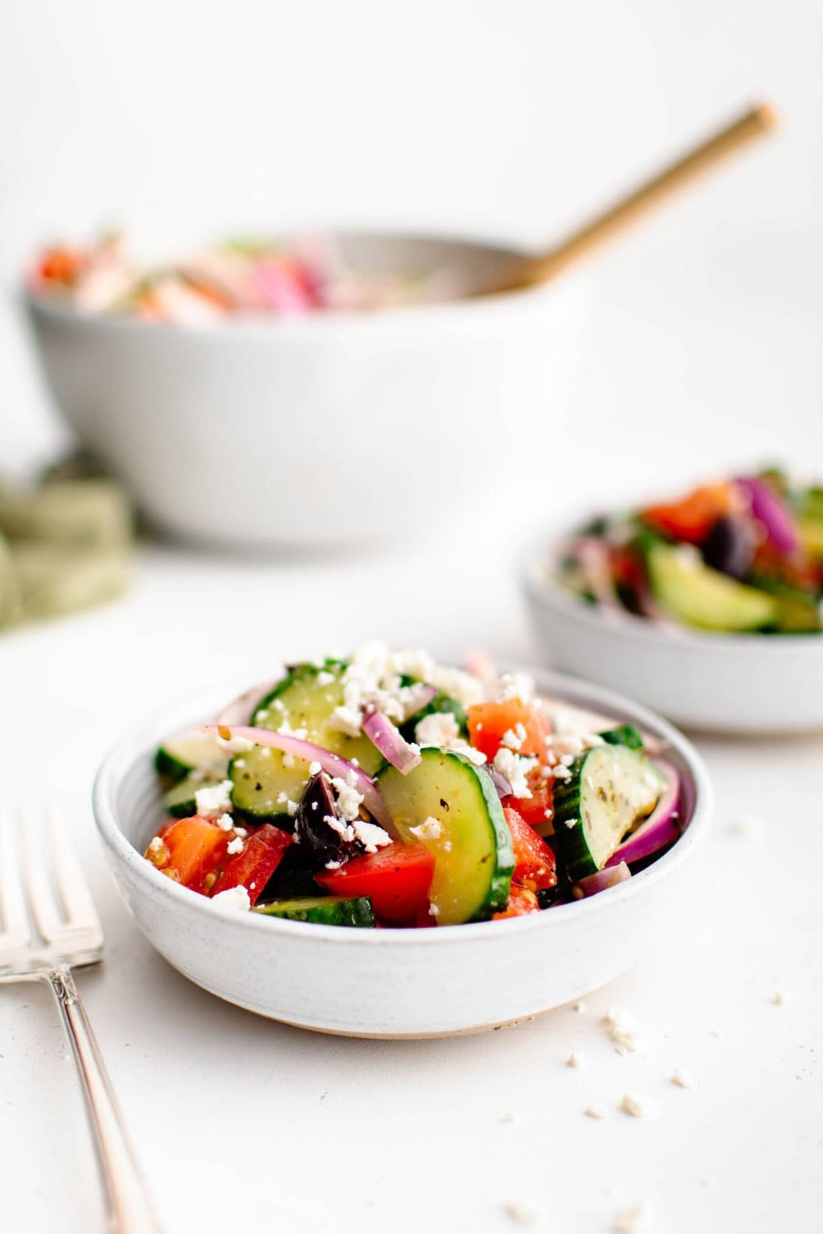 Greek Cucumber Salad in a bowl