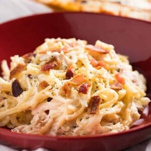 Million dollar chicken baked spaghetti is easy to make, budget friendly, and the perfect weeknight dinner!