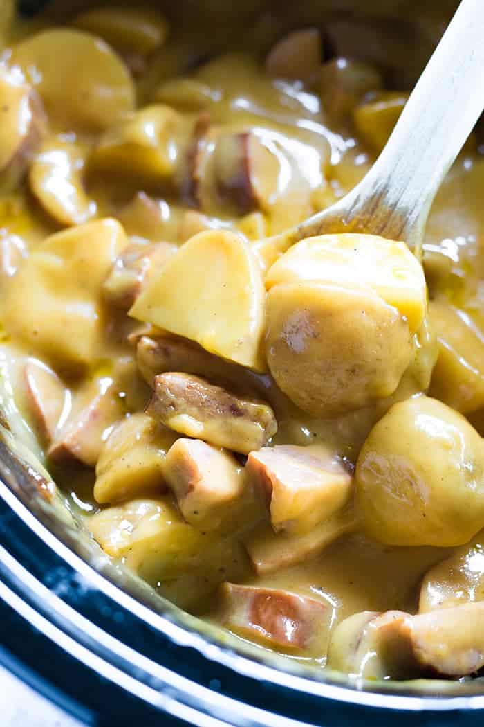 Crockpot Sausage And Potatoes The Salty Marshmallow