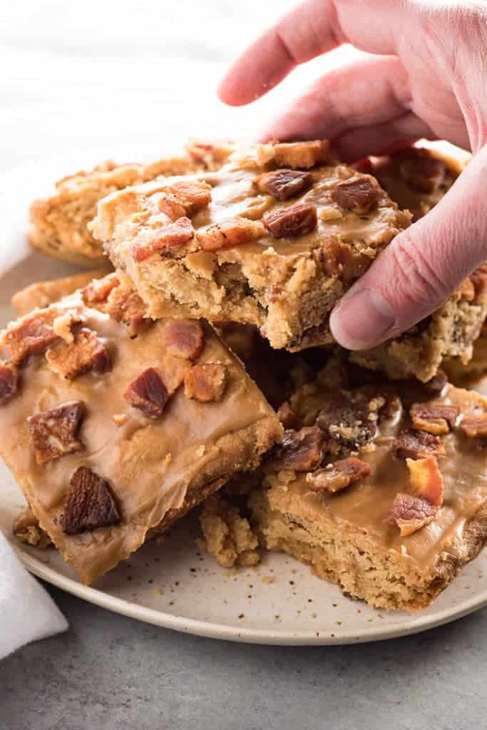 Maple Bacon Peanut Butter Blonde Brownies
