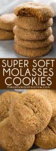 Old Fashioned Soft Molasses Cookies - These molasses cookies are an old fashioned holiday favorite!  Super soft and packed with the amazing, rich flavors of molasses, ginger, and cinnamon. Just like Grandma used to make!