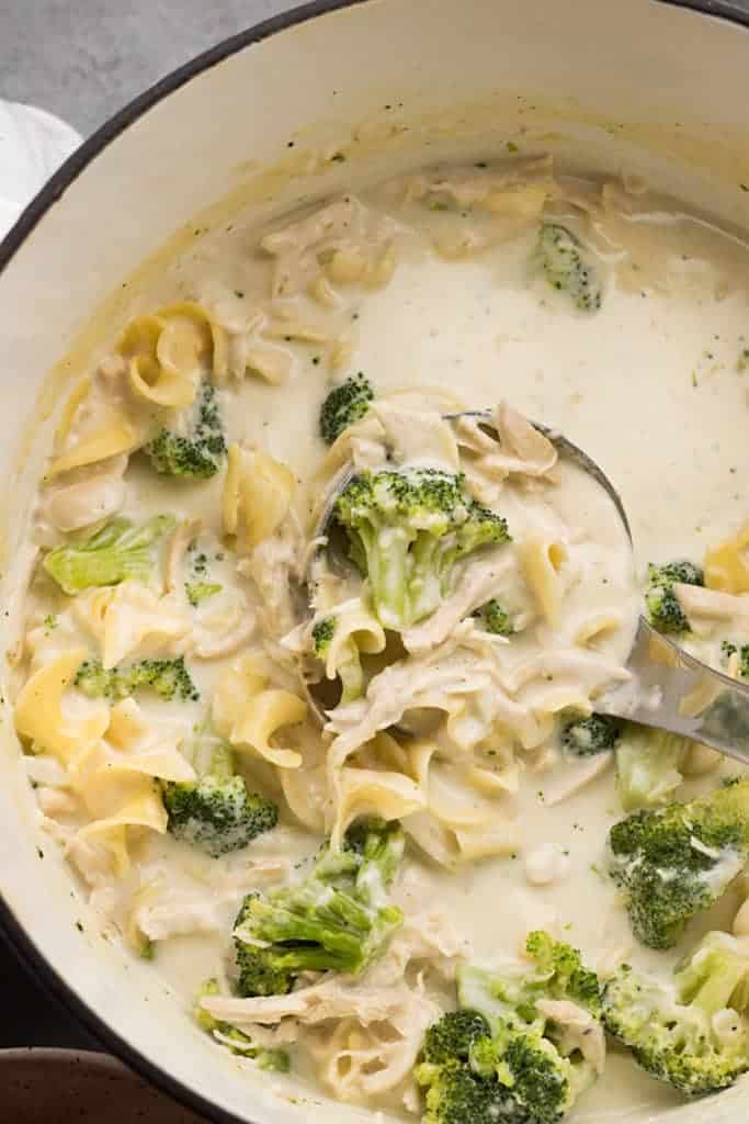 Chicken Alfredo Soup Made in One Pot