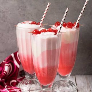 Cherry Vanilla ice cream float cocktails