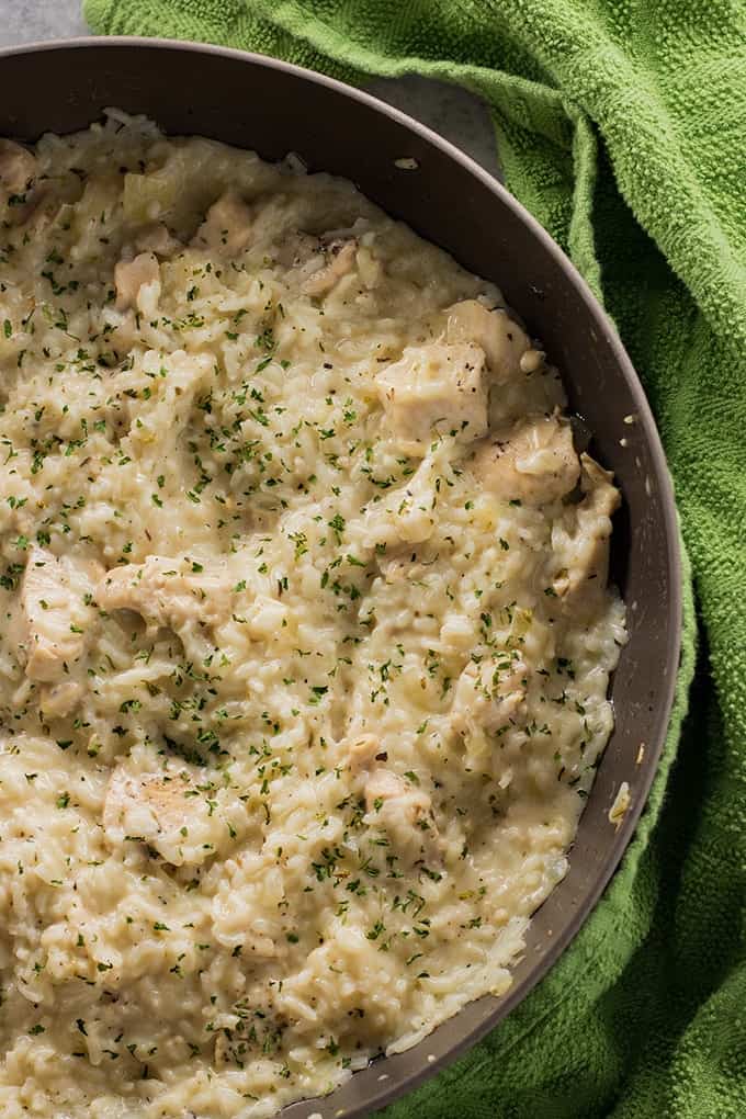 Easy one pot creamy parmesan chicken and rice