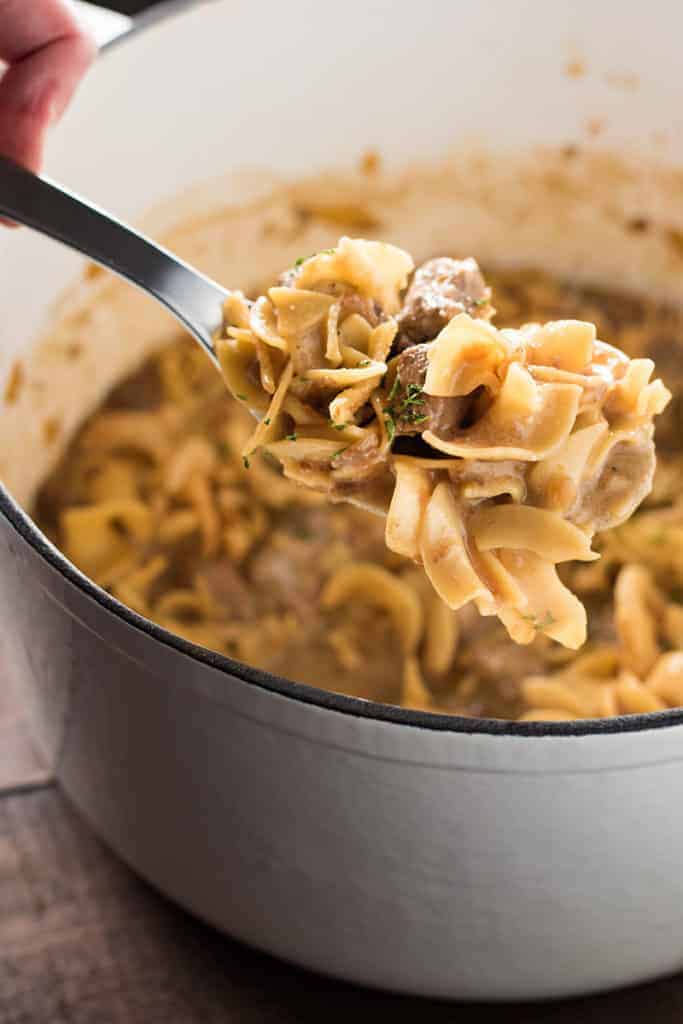 French Onion Beef and Noodles