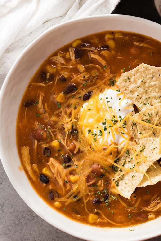 Instant Pot chicken soup with taco flavor