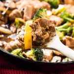 Pork stir fry made easy in one pan with a flavorful garlic sauce and veggies