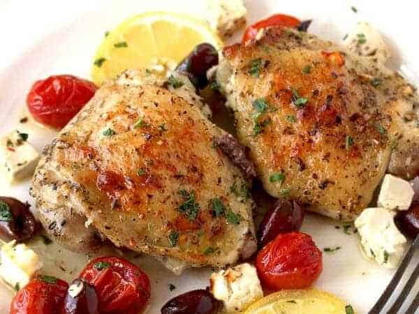 Greek Lemon Oven Roasted Chicken Thighs