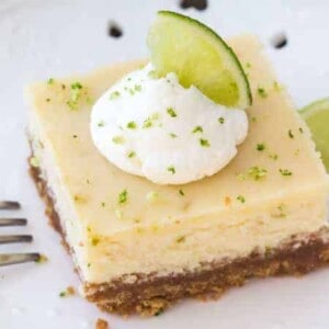 Key lime pie bars with a graham cracker crust