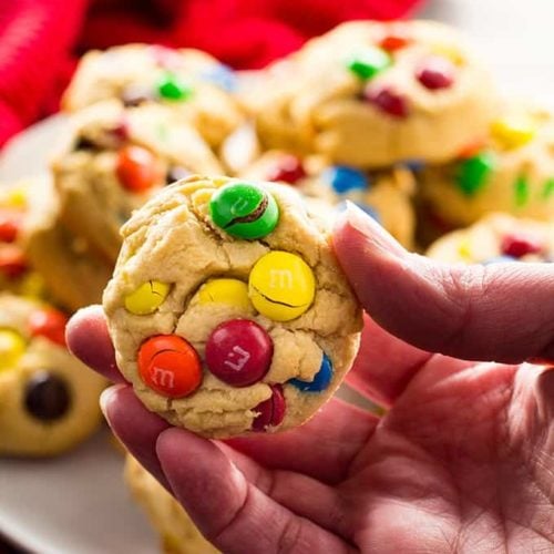 Peanut Butter M&M Cookies - Last Ingredient