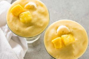 easy breakfast smoothies with pineapple banana and mango