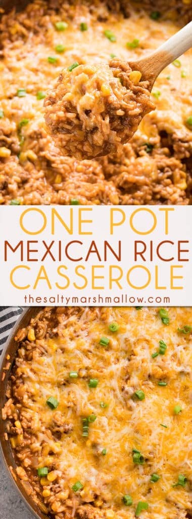 One Pot Mexican Rice Casserole - The Salty Marshmallow