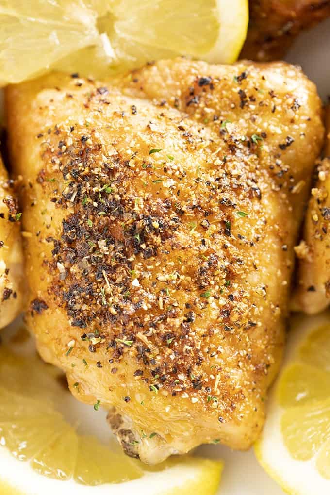 lemon pepper oven roasted chicken thighs