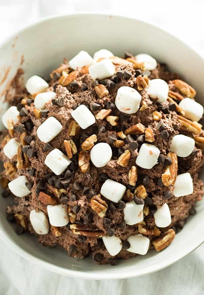 rocky road salad with marshmallows
