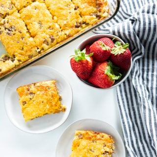 easy sausage breakfast casserole made with bisquick