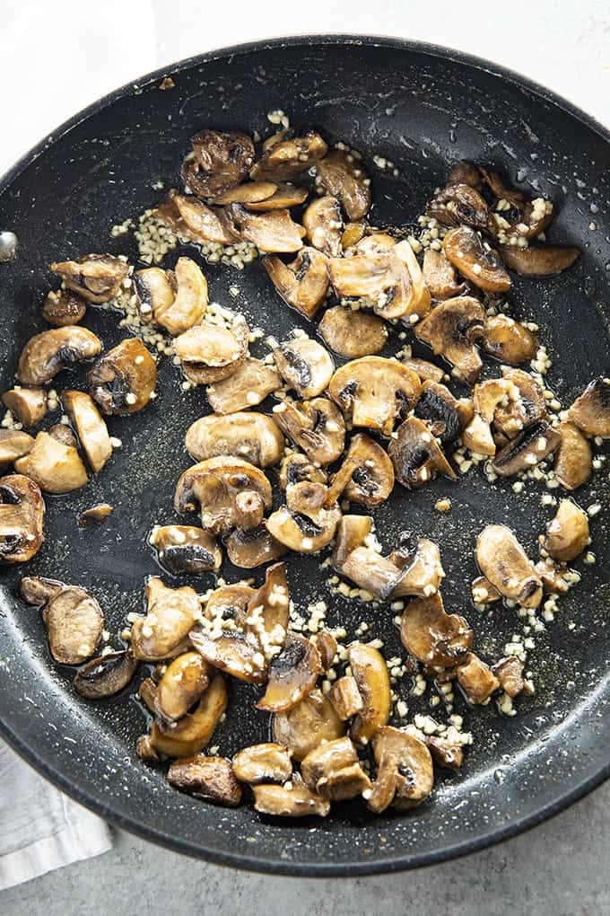 sauteed mushrooms for mushroom pasta