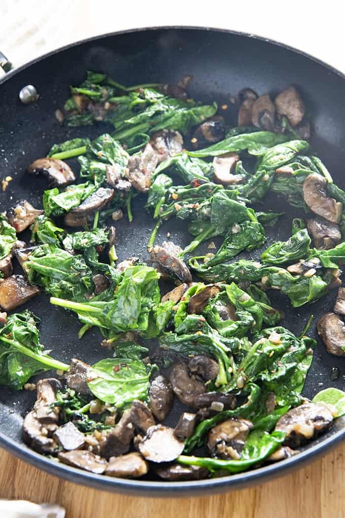sauteed spinach and mushrooms
