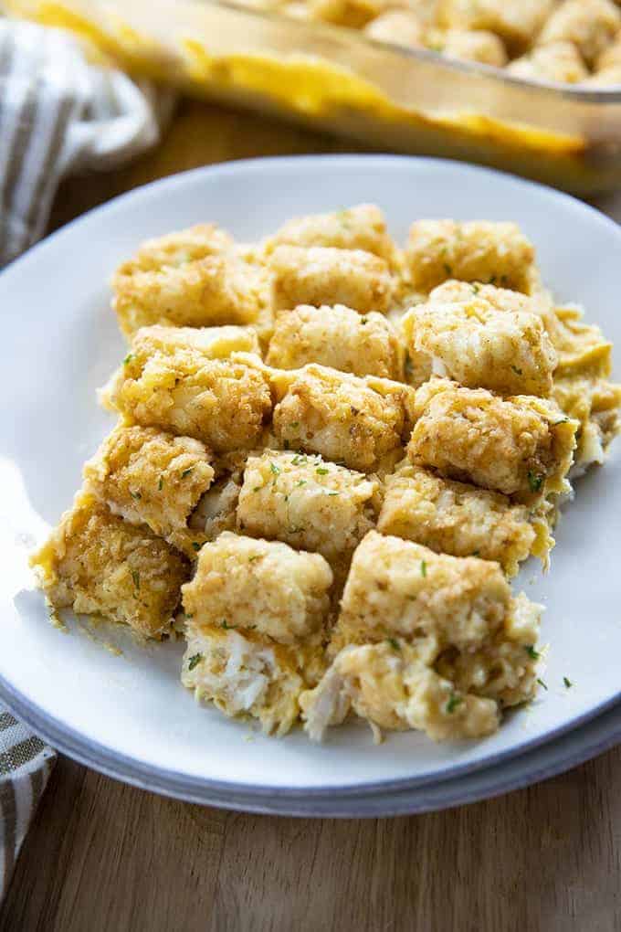 Cheesy Chicken Tater Tot Casserole The Salty Marshmallow
