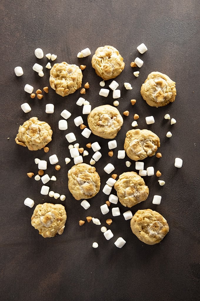 salty marshmallow cookies with butterscotch and white chocolate chips