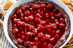 chocolate dip with cherry pie filling