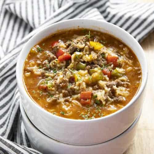 Instant Pot Stuffed Pepper Soup - The Salty Marshmallow