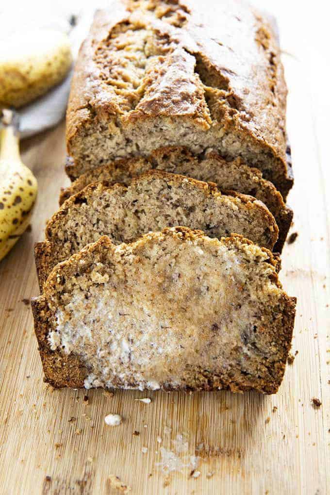 banana bread sliced