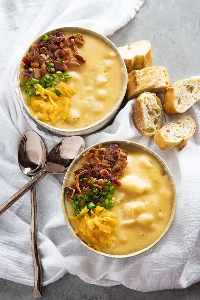 cheesy potato soup made in the crockpot